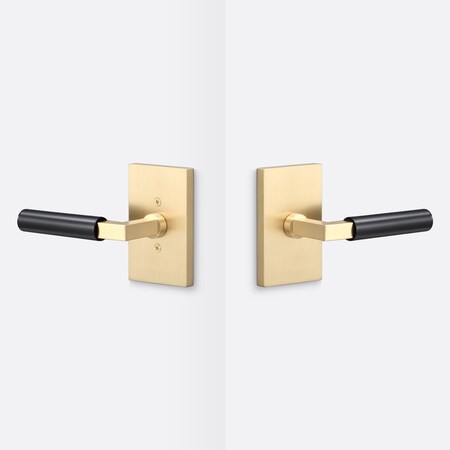 Sure-Loc Hardware Sure-Loc Hardware Levanto Passage Rosette, Satin Brass, Smooth Grip in Flat Black LV101 SB GRIP-SM FBL